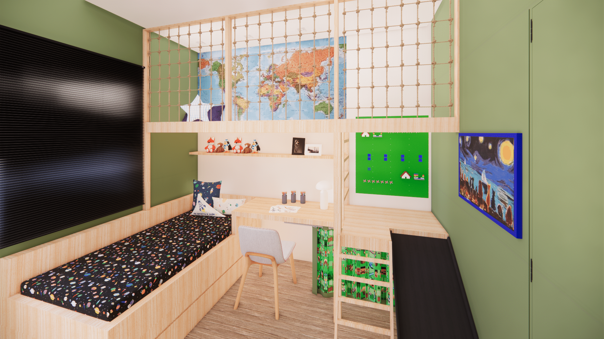 Como fazer um quarto temático de Minecraft para as crianças
